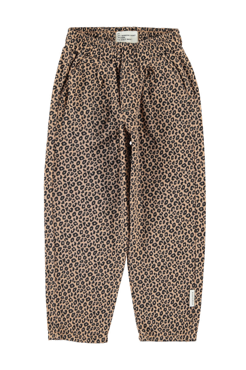 Unisex Trousers Brown With Animal Print