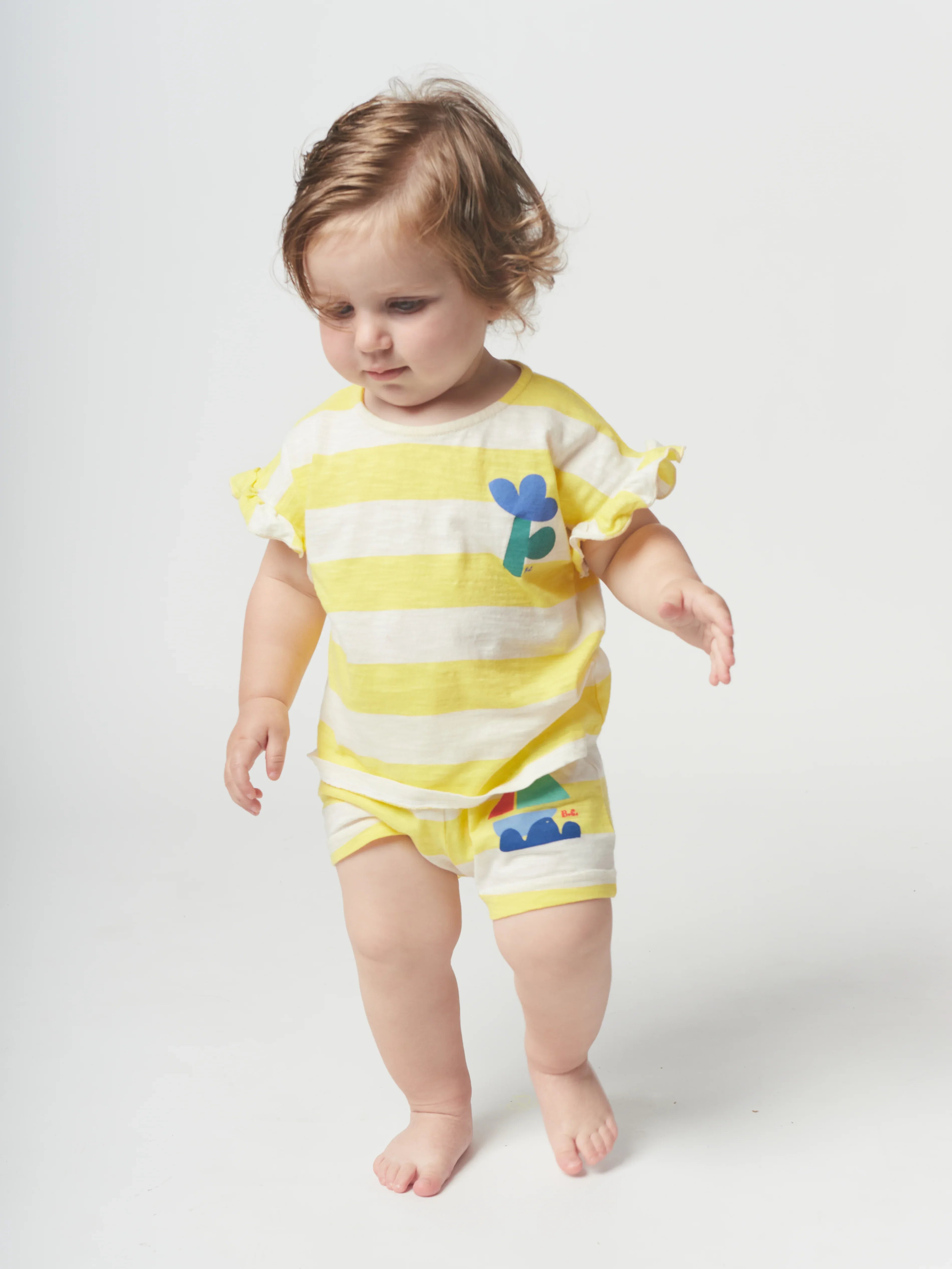 Baby Yellow Stripes shorts - Bobo Choses