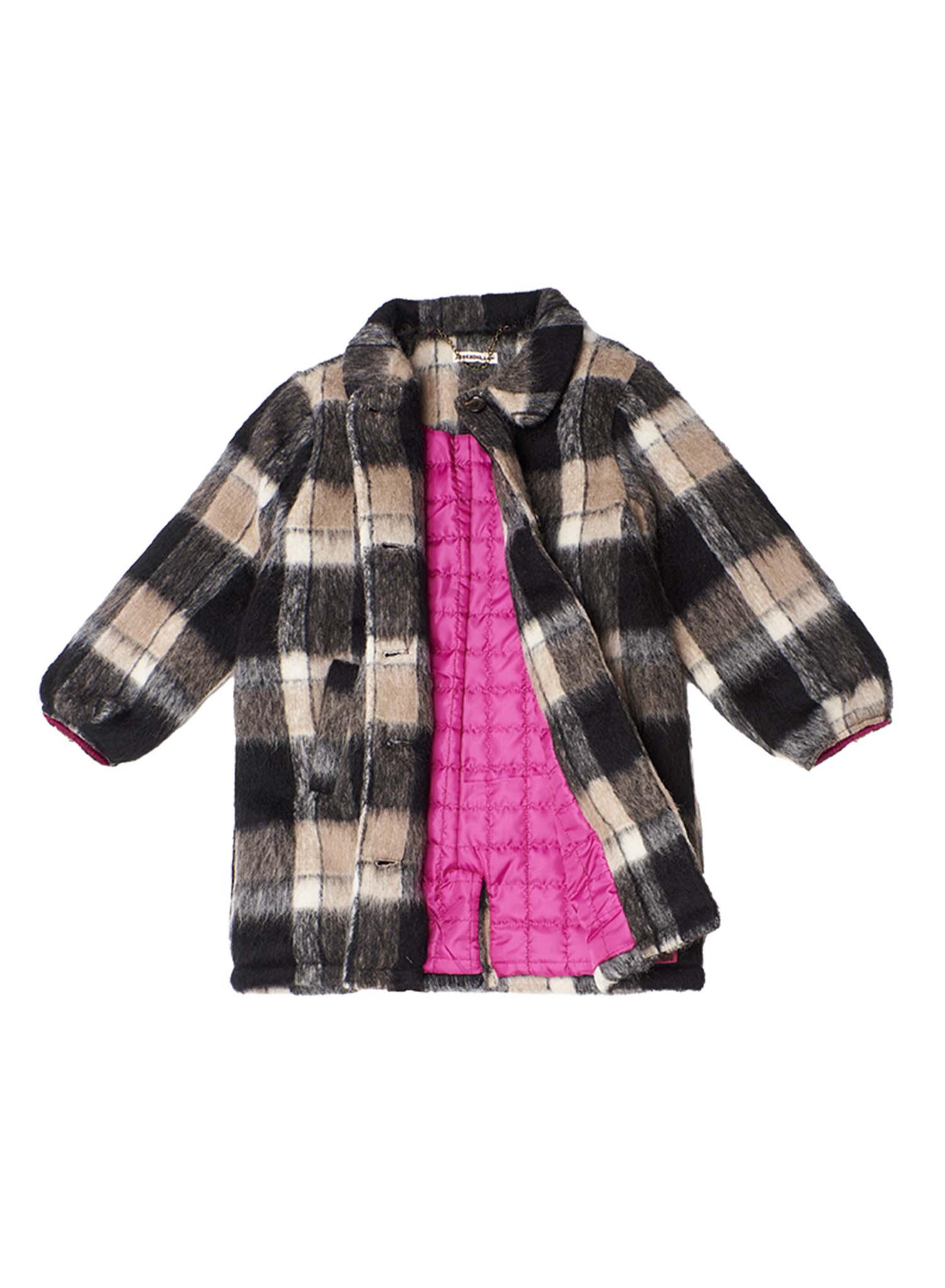 Winter Coat Funk Black Brown Check - Ammehoela