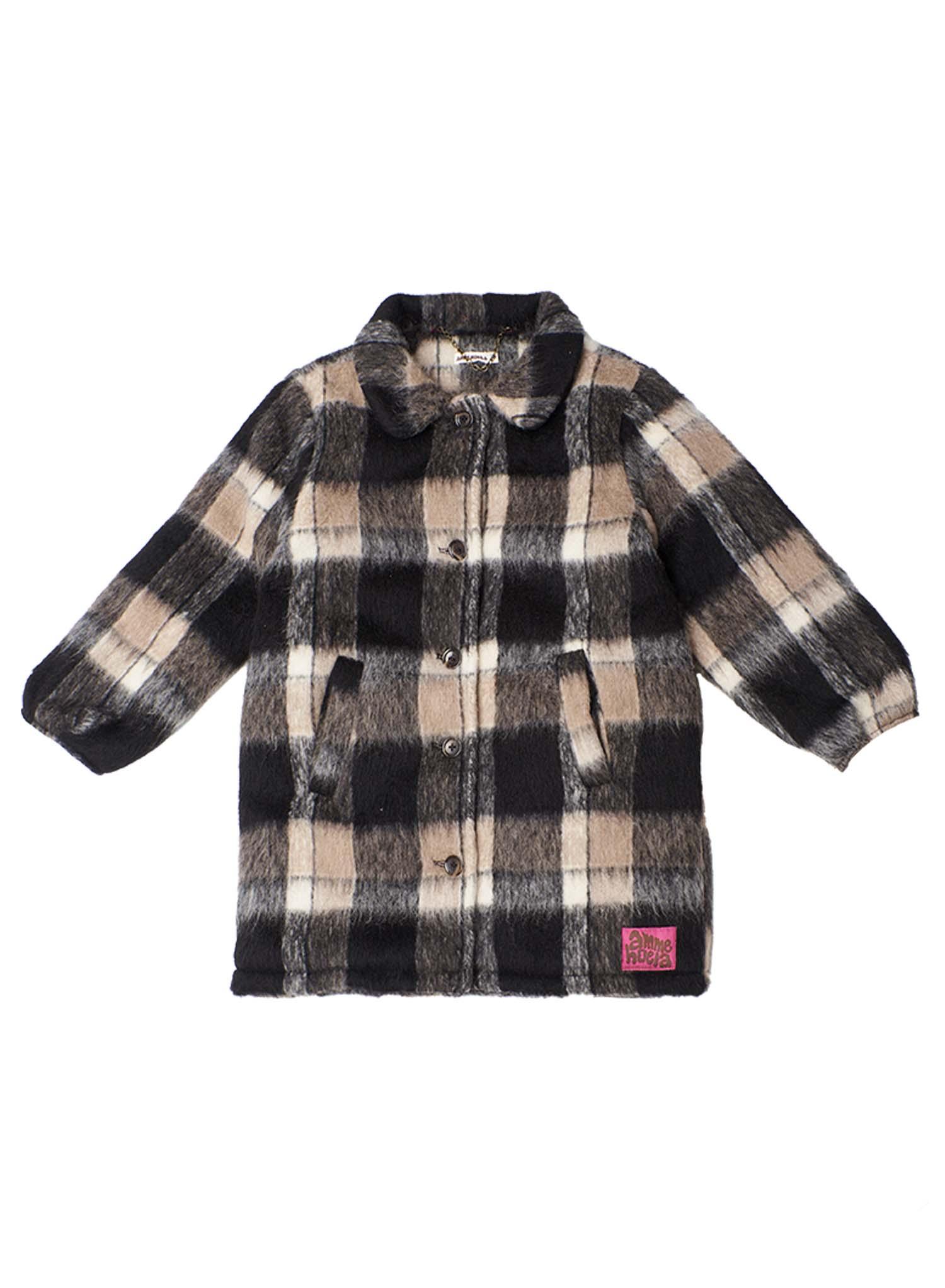 Winter Coat Funk Black Brown Check - Ammehoela