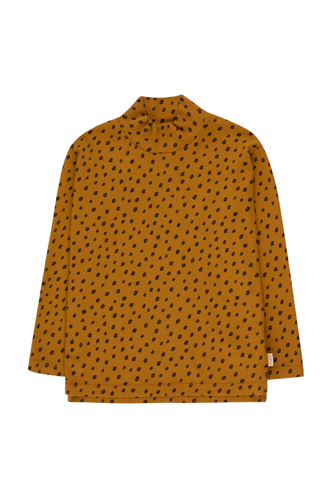 Mockneck Tee Animal Print Mustard Chestnut van Tinycottons
