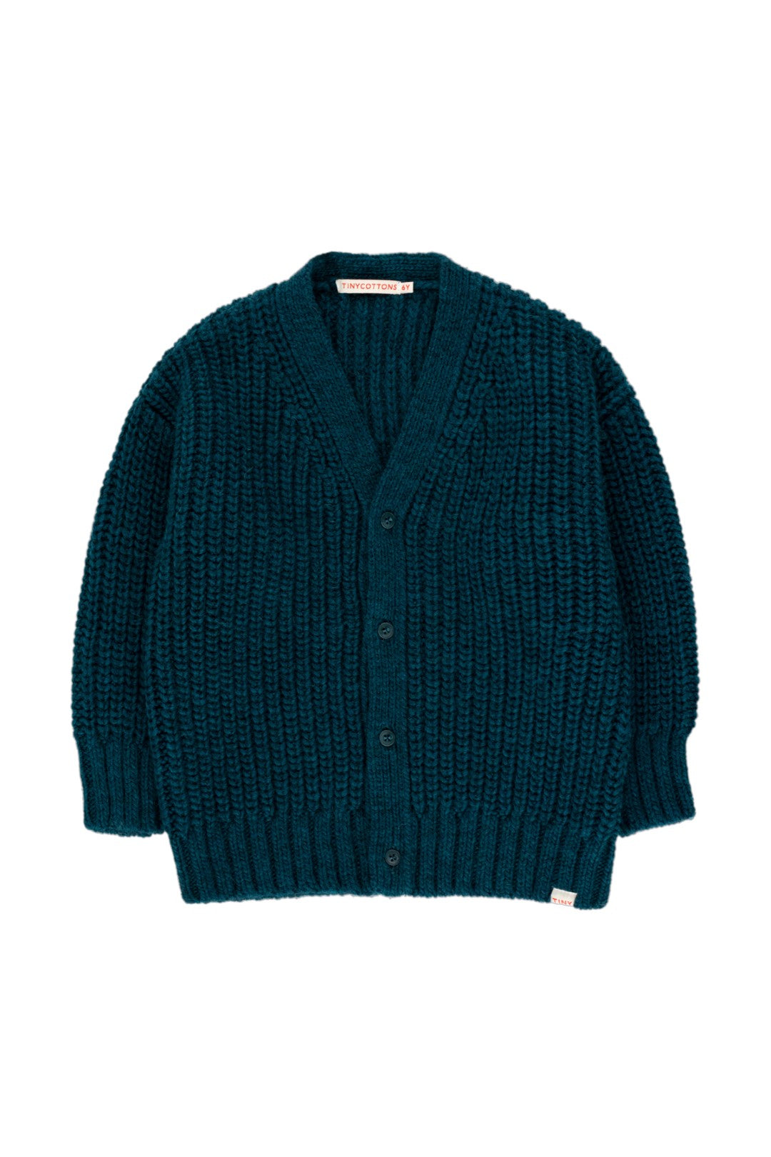 Solid Cardigan Petrol Green van Tinycottons