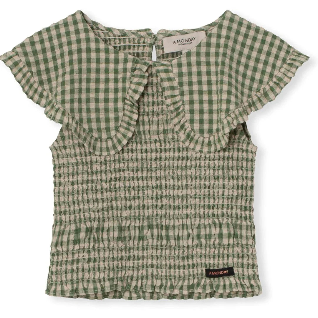 Emily Top Dill Check Crepe - A Monday In Copenhagen