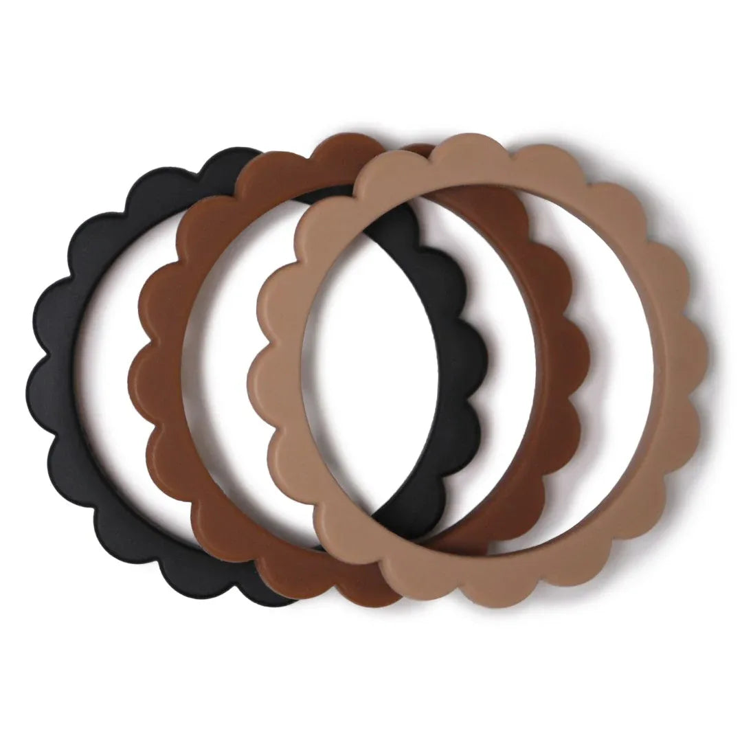 Flower Bracelet (3pack) Black/Nat./Caramel - Mushie