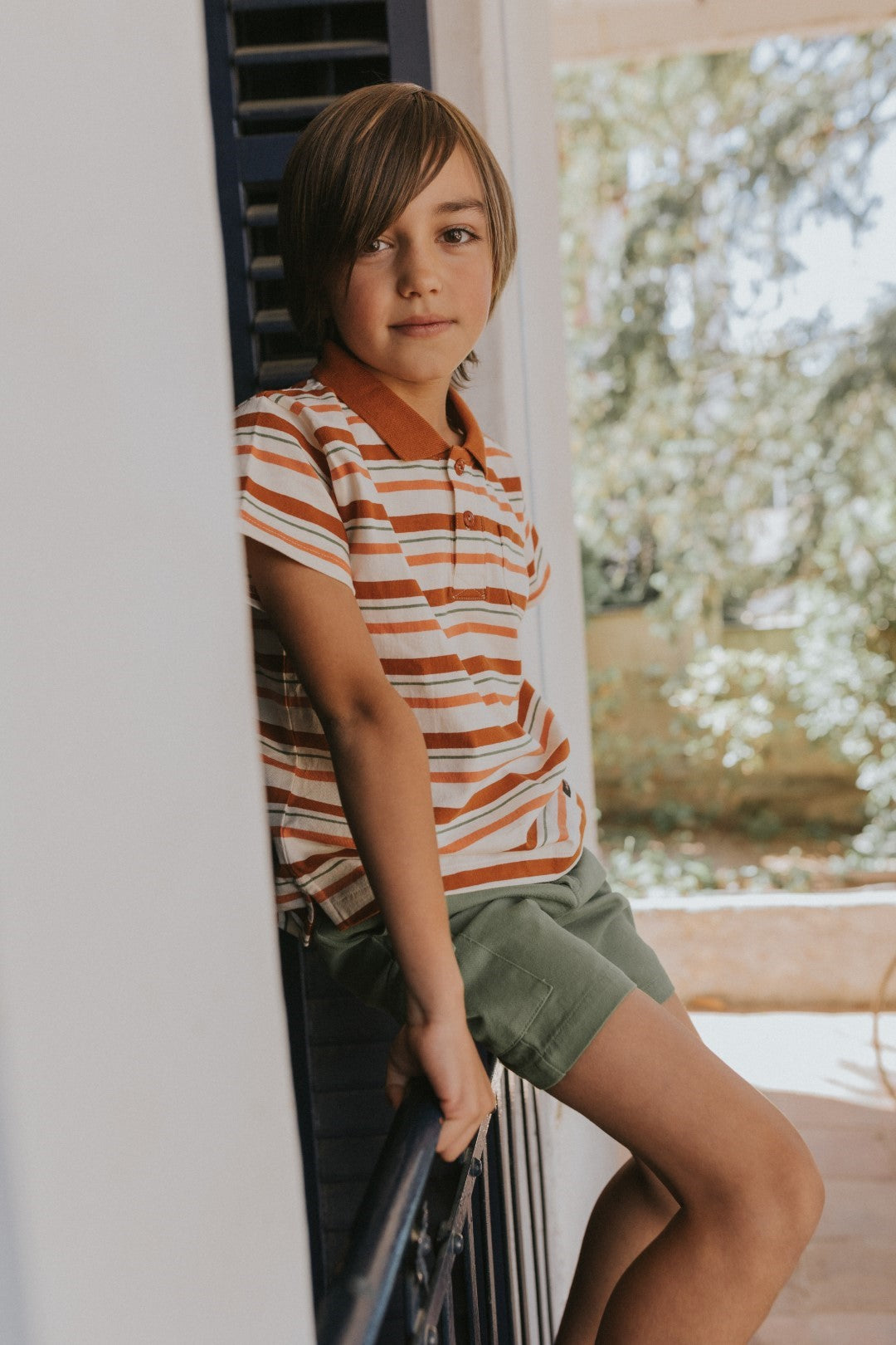 Sigurdo Polo Umber Stripe Summer