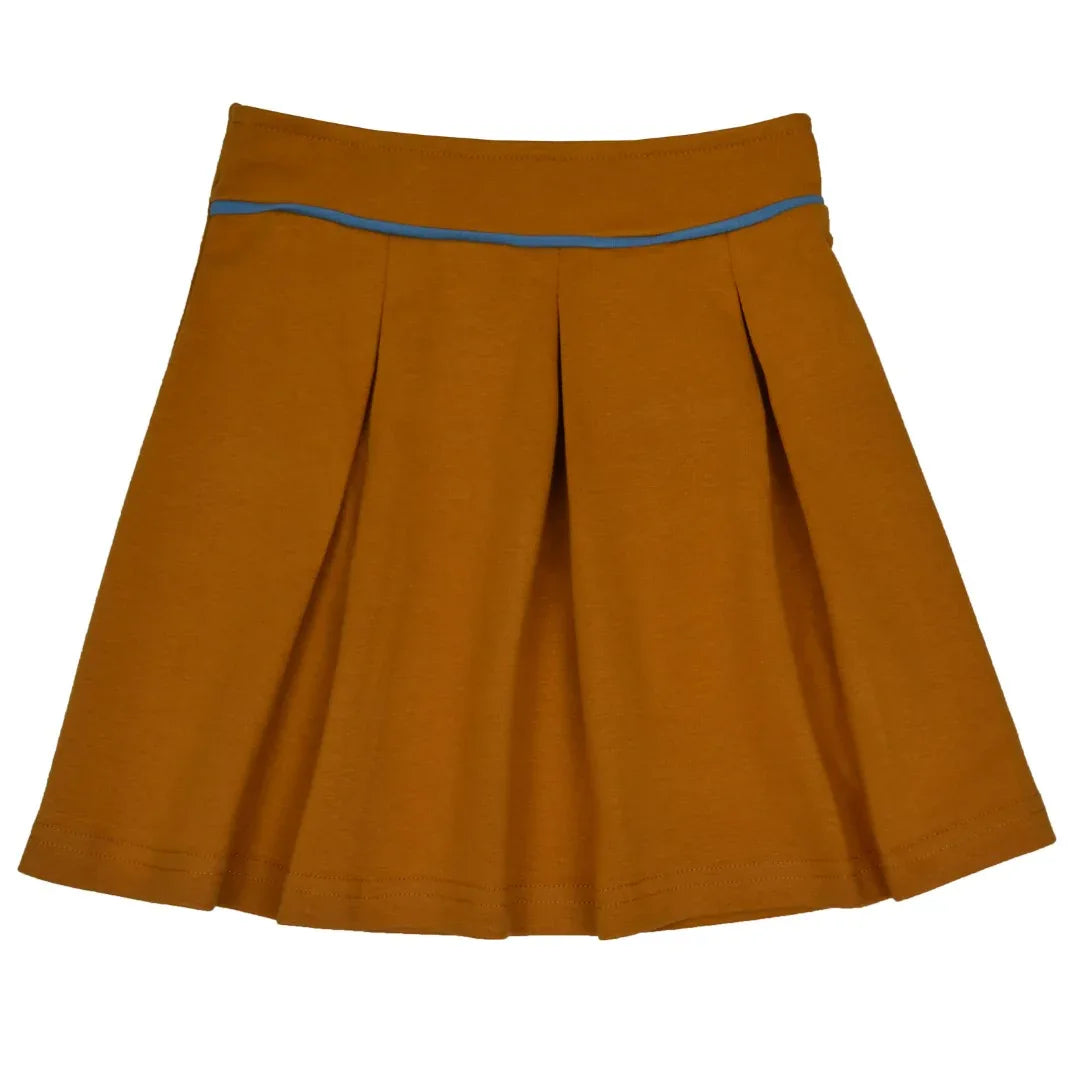 Pleat Skirt Punto Di Roma Sudan Brown - Baba Kidswear