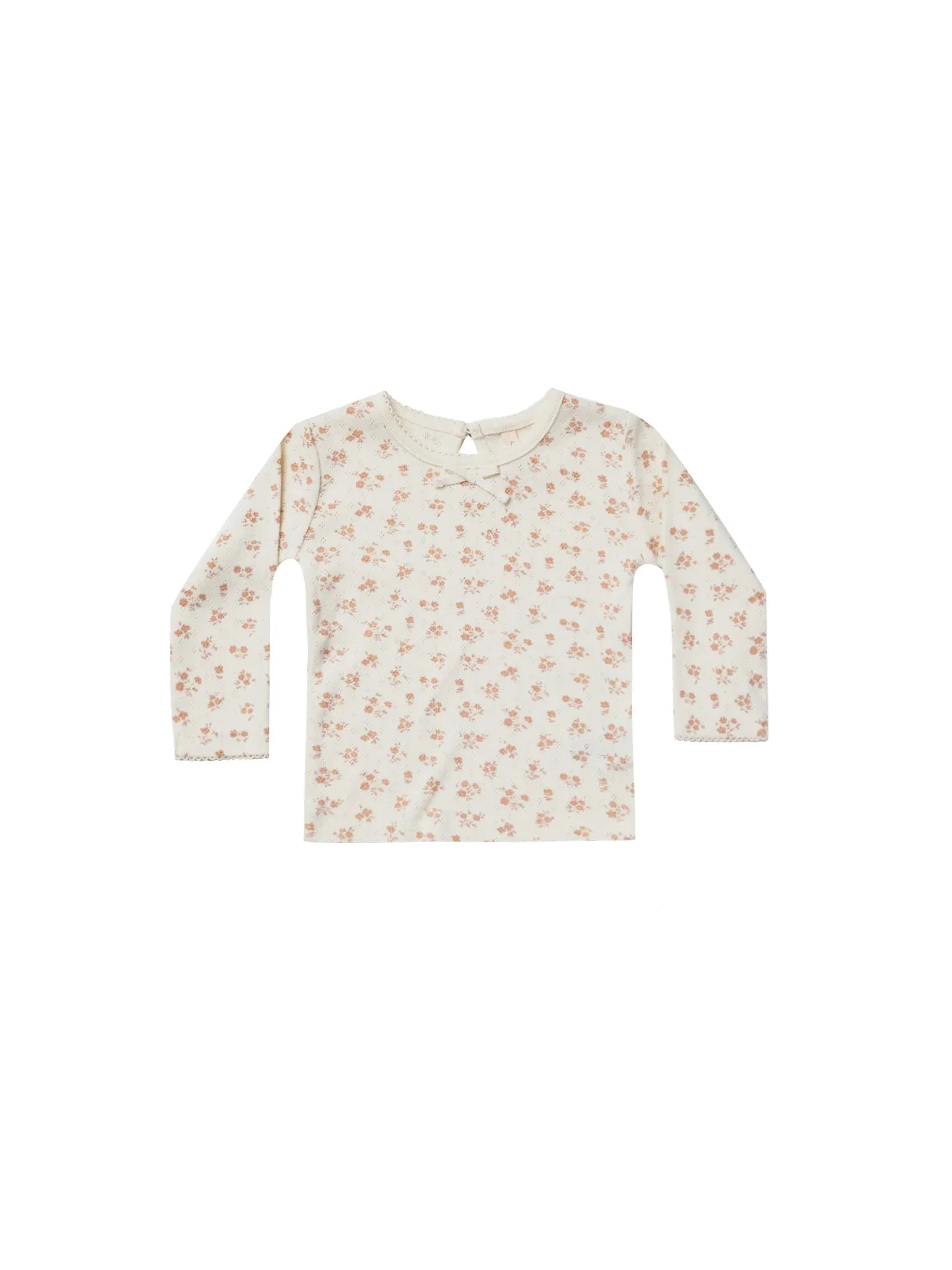 Pointelle Longsleeve Tee Blush Floral - Quincy Mae
