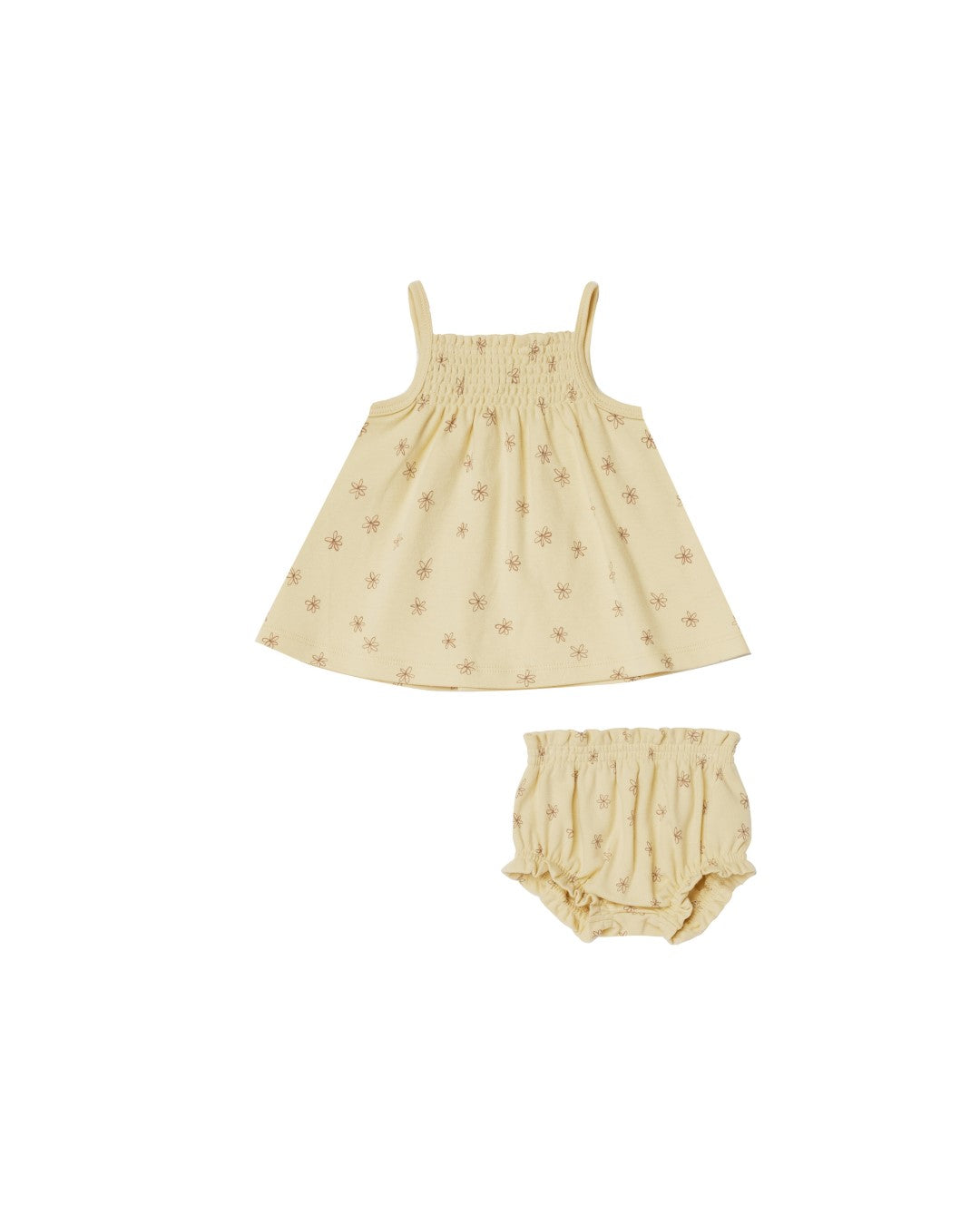 Smocked Tank With Bloomer Blossom Yellow van Quincy Mae