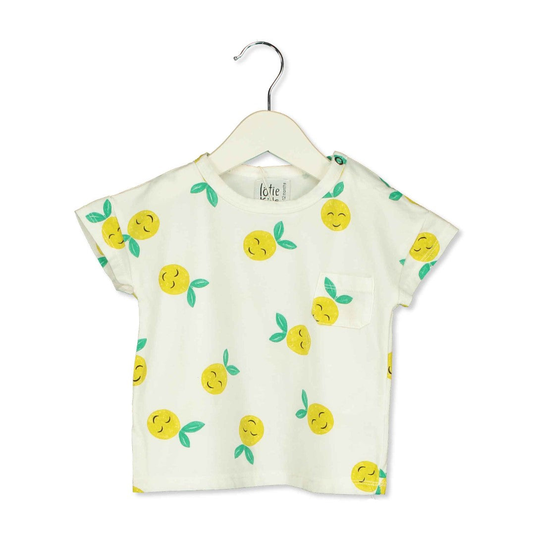 Baby T-shirt Off White Grapefruits van Lötiekids