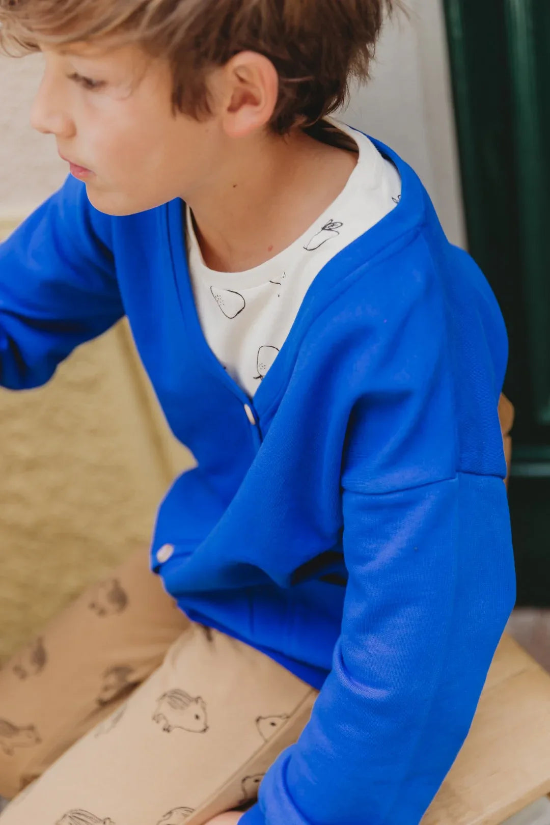 Sweat Cardigan Azzurra Blue - Sproet & Sprout