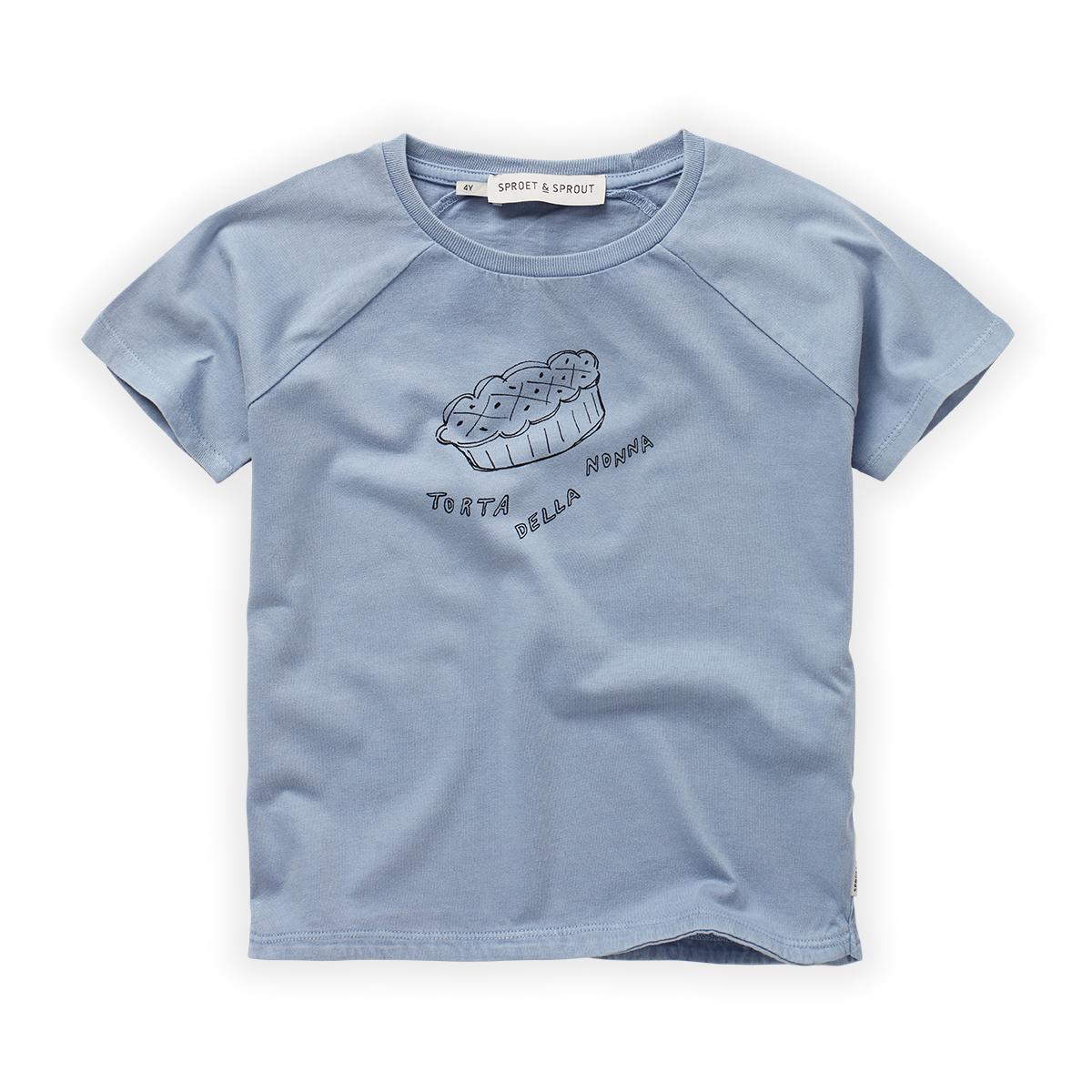 T-shirt Raglan Torta Della Nonna Sky Blue van Sproet & Sprout