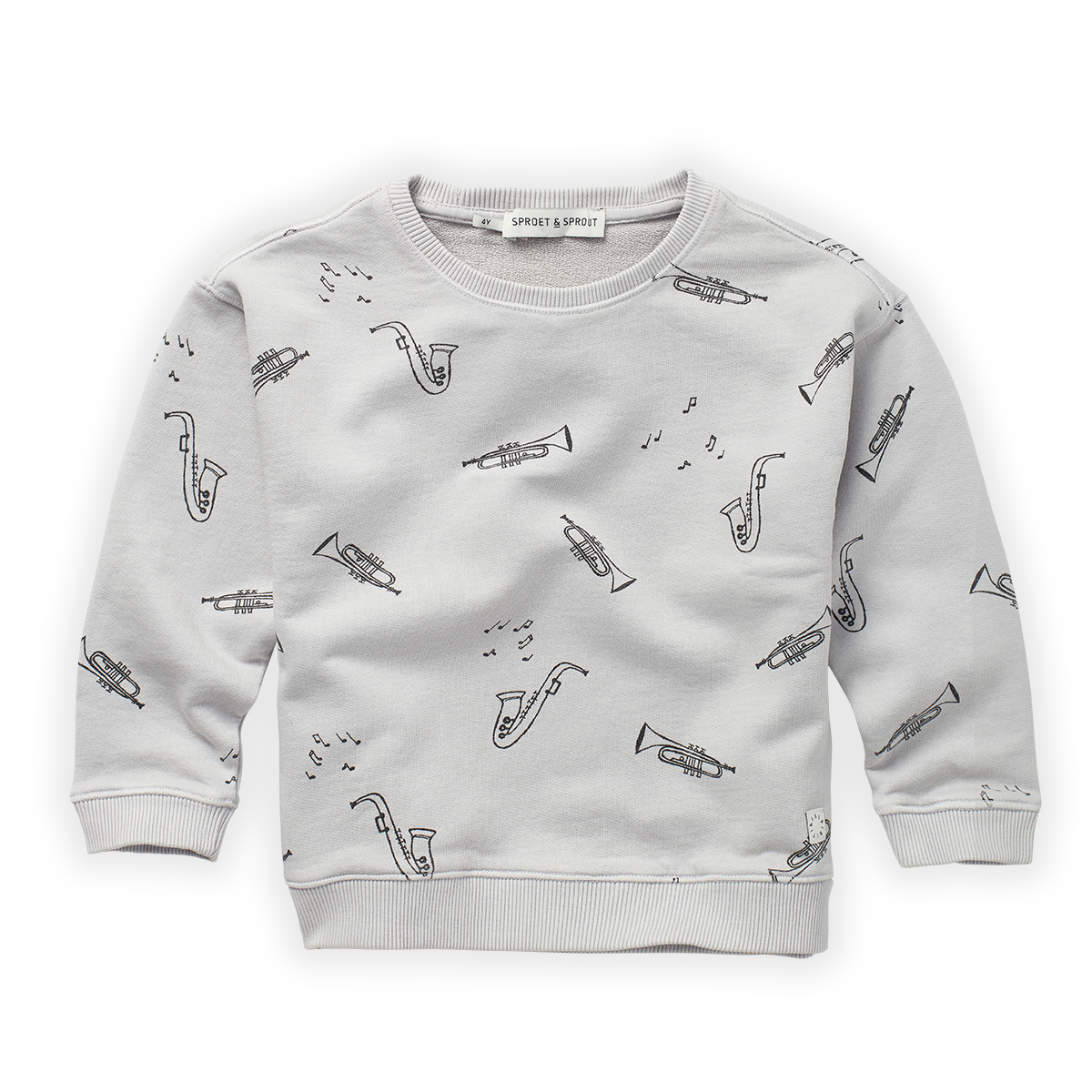 Sweatshirt Musica Print Light Grey van Sproet & Sprout