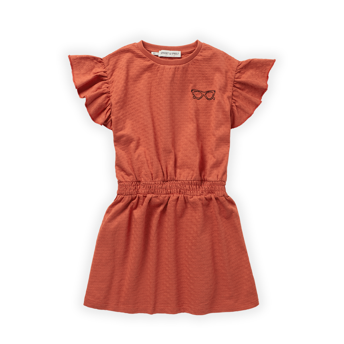 Dress Ruffle Sleeves Shades Biscotti van Sproet & Sprout