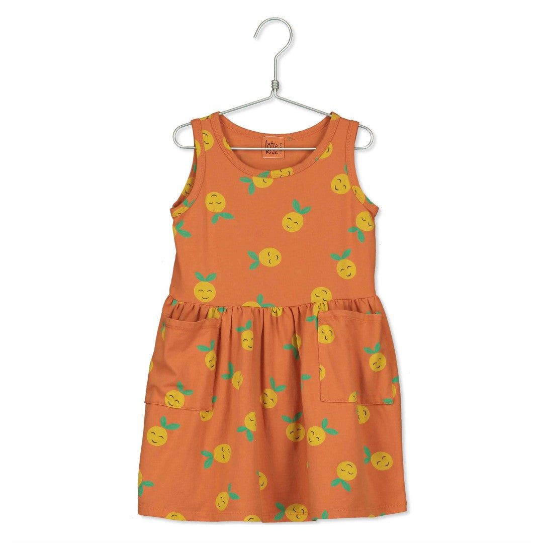 Dress Sleeveless Pockets Orange Grapefruits van Lötiekids