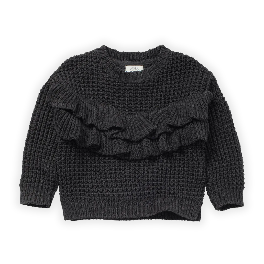 Sweater Ruffle Asphalt - Sproet & Sprout
