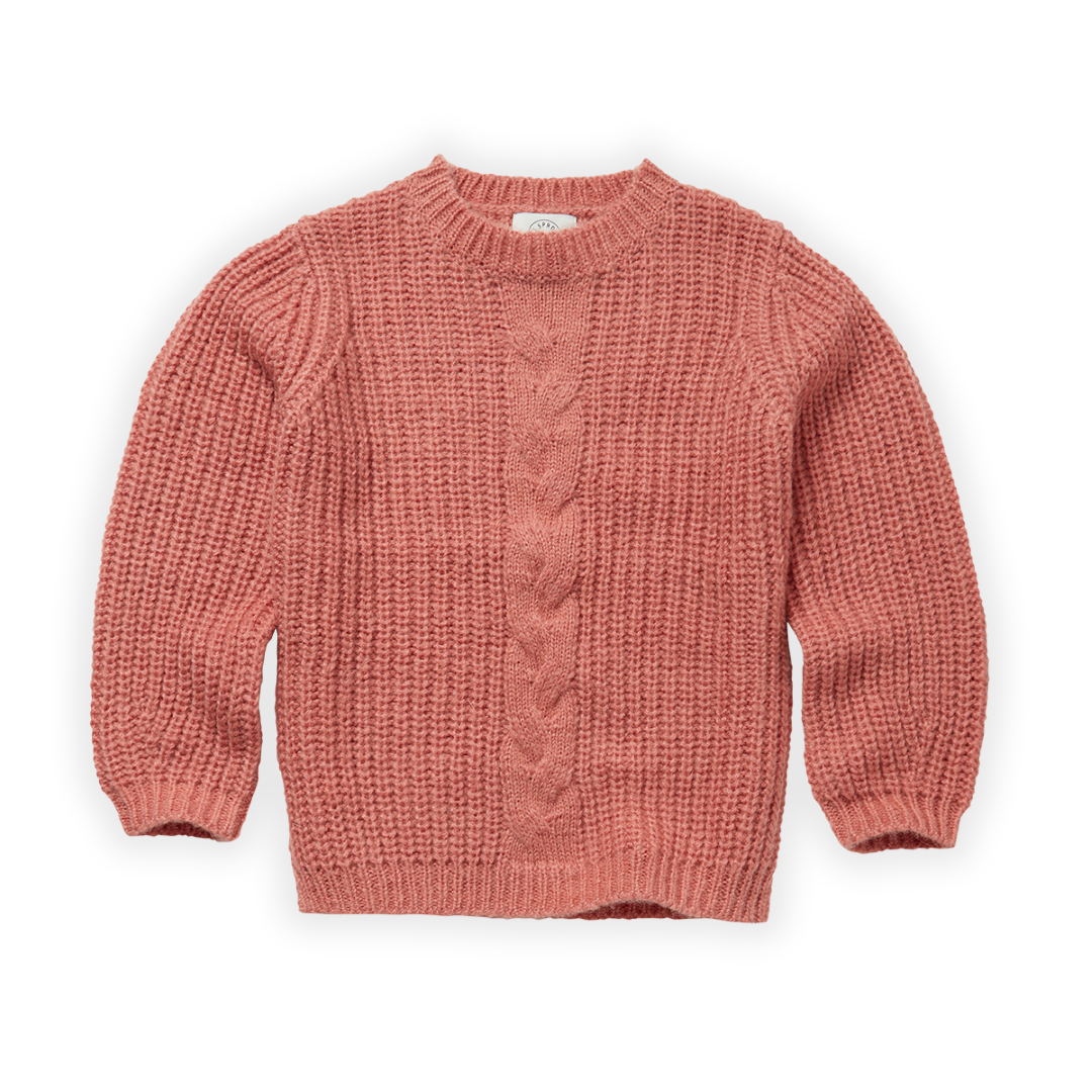 Cable Sweater Faded Rose van Sproet & Sprout