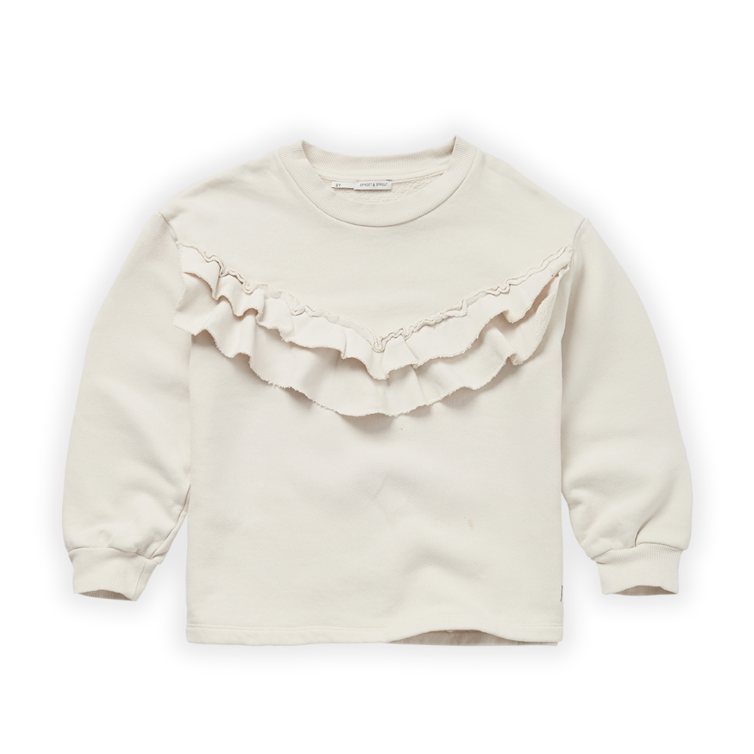 Sweatshirt Ruffle Ivory van Sproet & Sprout