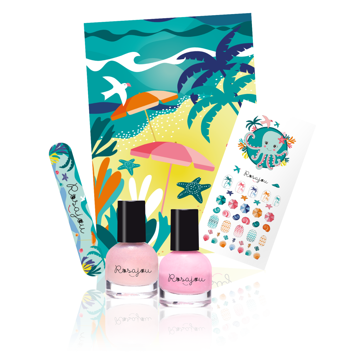 Rosajou | Set 2x Nagellak Met Vijl Ballerine x Flamingo