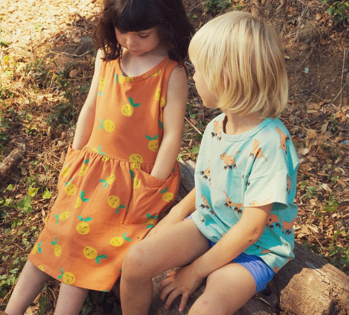 Dress Sleeveless Pockets Orange Grapefruits