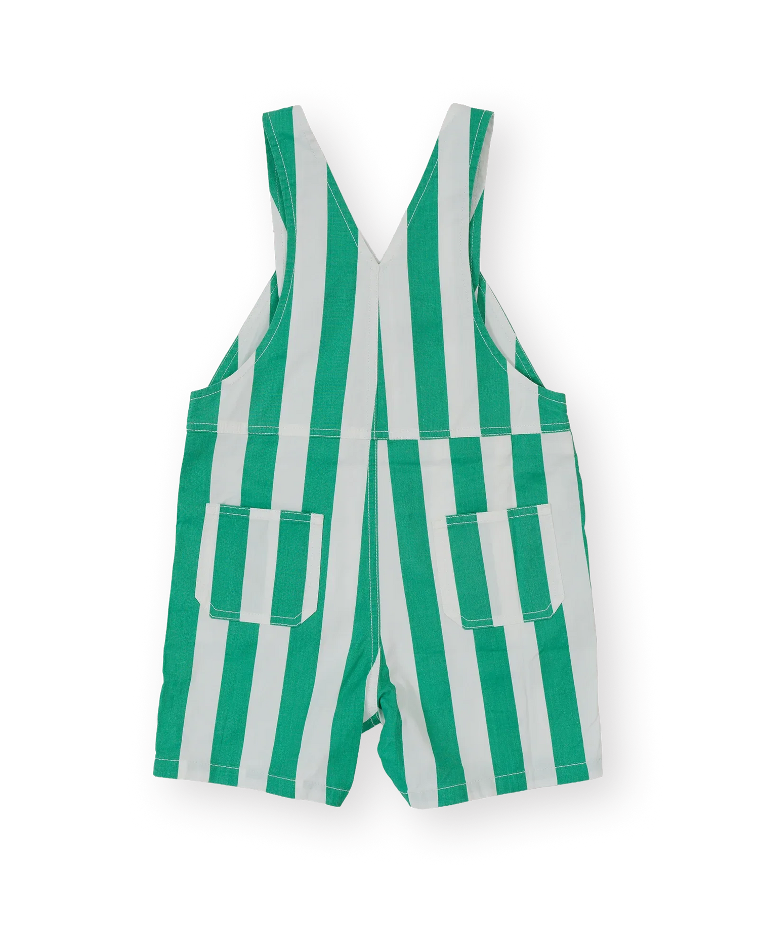 Happy Stripe Button Burton Overall Green White - Goldie+Ace