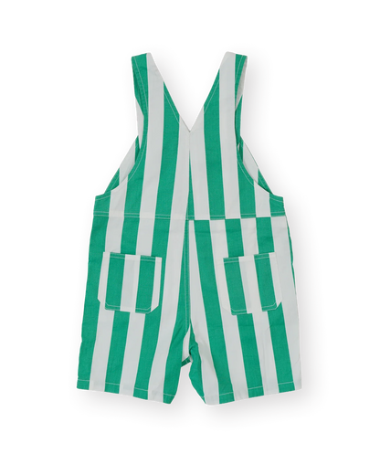 Happy Stripe Button Burton Overall Green White - Goldie+Ace