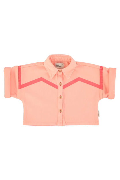 Short sleeves Jacket Pink With Pink Geometric Lines - Piupiuchick