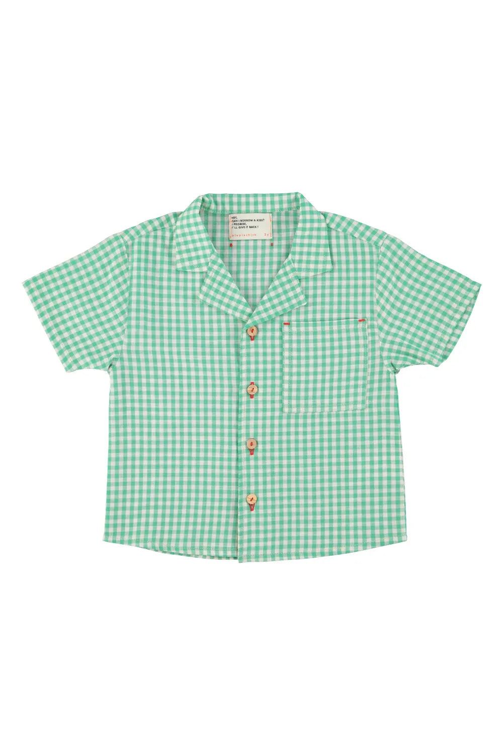 Hawaiian Shirt Green And Ecru Checkered - Piupiuchick