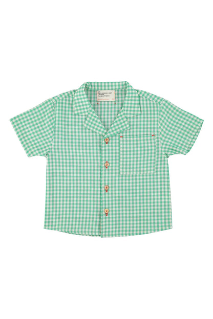 Hawaiian Shirt Green And Ecru Checkered - Piupiuchick