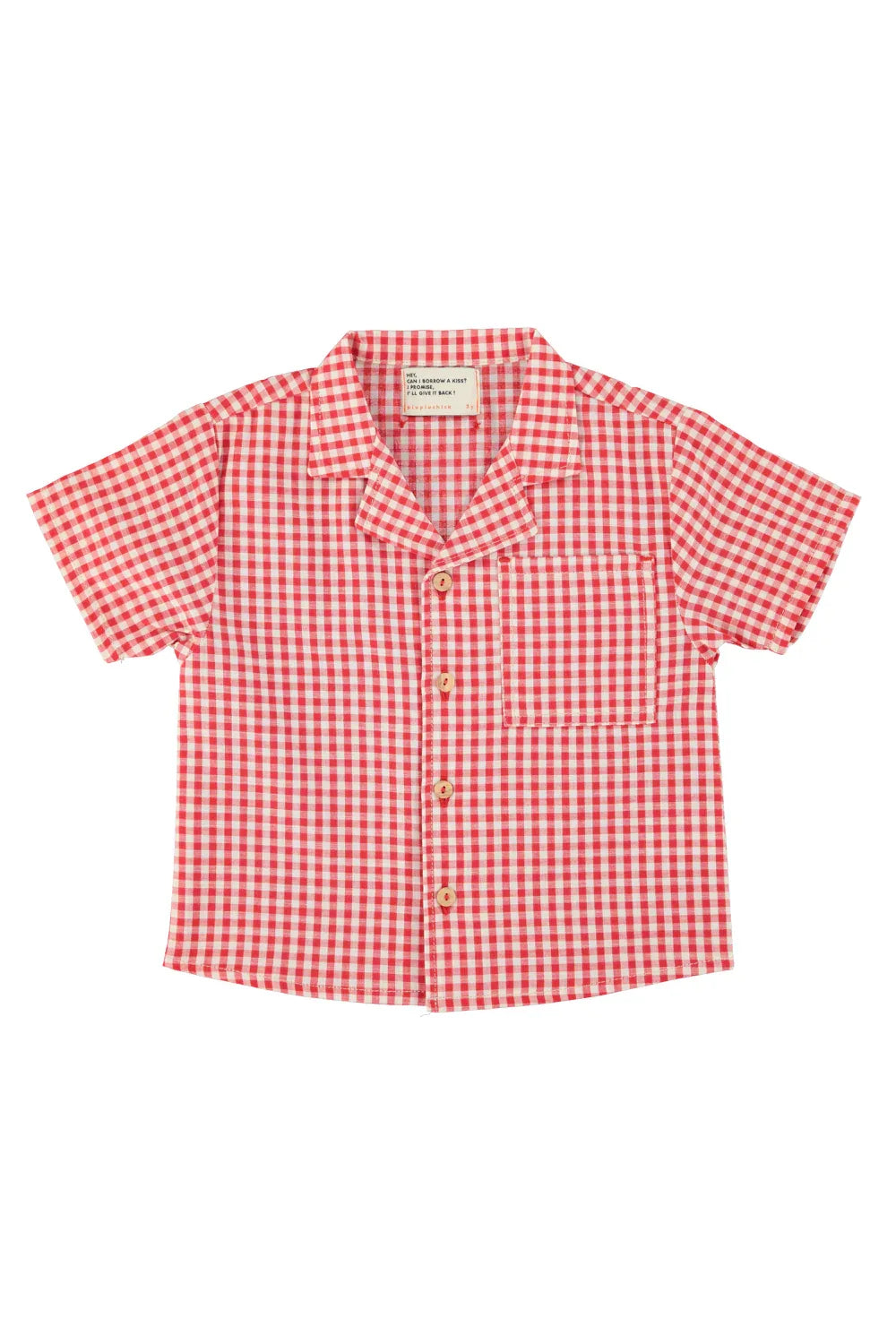 Hawaiian Shirt Red And Ecru Checkered - Piupiuchick