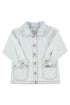 Jacket Washed Light Blue Denim With Peace Print - Piupiuchick