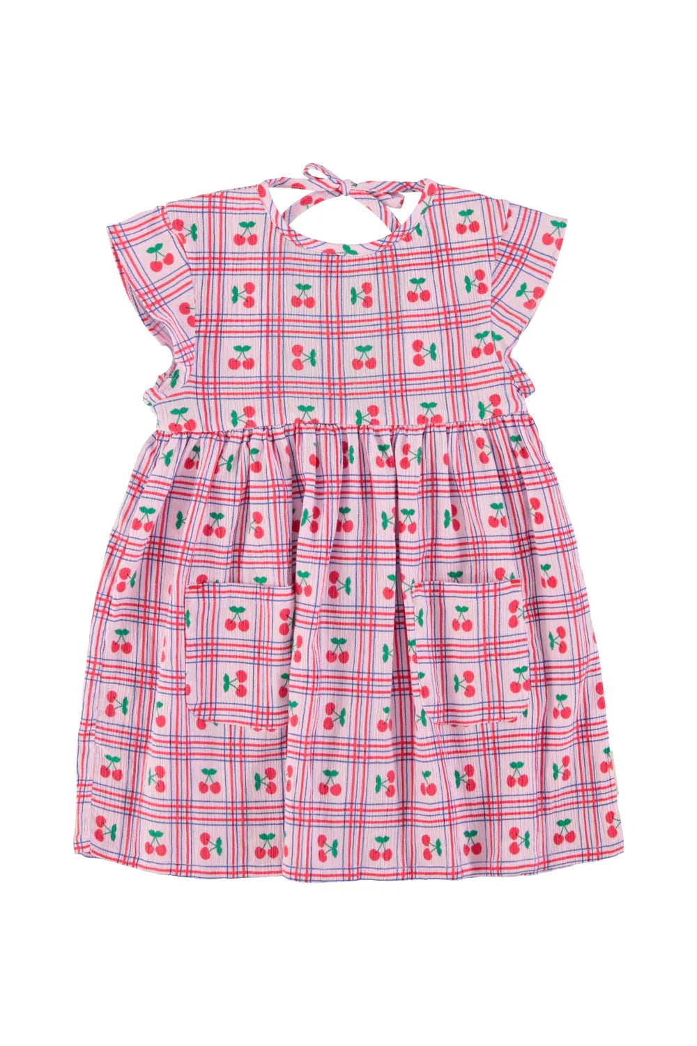 Short Dress Lilac With Cherries Allover - Piupiuchick