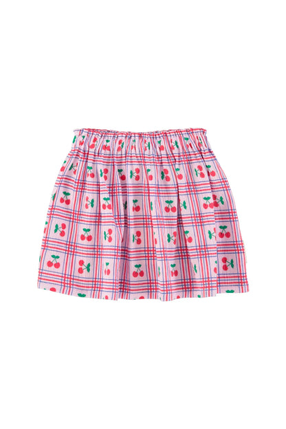 Short Skirt Lilac With Cherries Allover - Piupiuchick