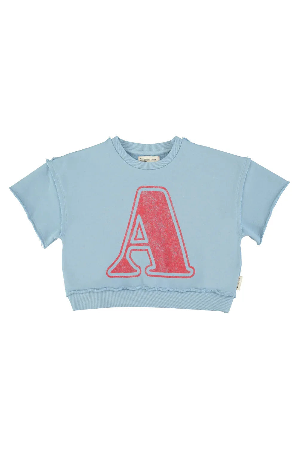 Short Sleeve Sweatshirt Blue With A Print - Piupiuchick