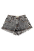 Shorts With Fringes Washed Black Denim - Piupiuchick