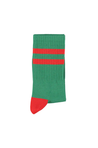 Socks Green With Red Stripes - Piupiuchick