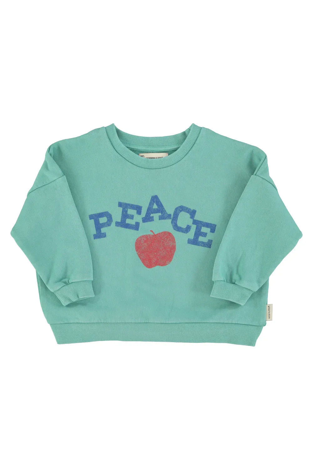 Sweatshirt Turquoise With Peace Print - KDkes