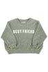 Sweatshirt Washed Green With Best Friend Print - KDkes