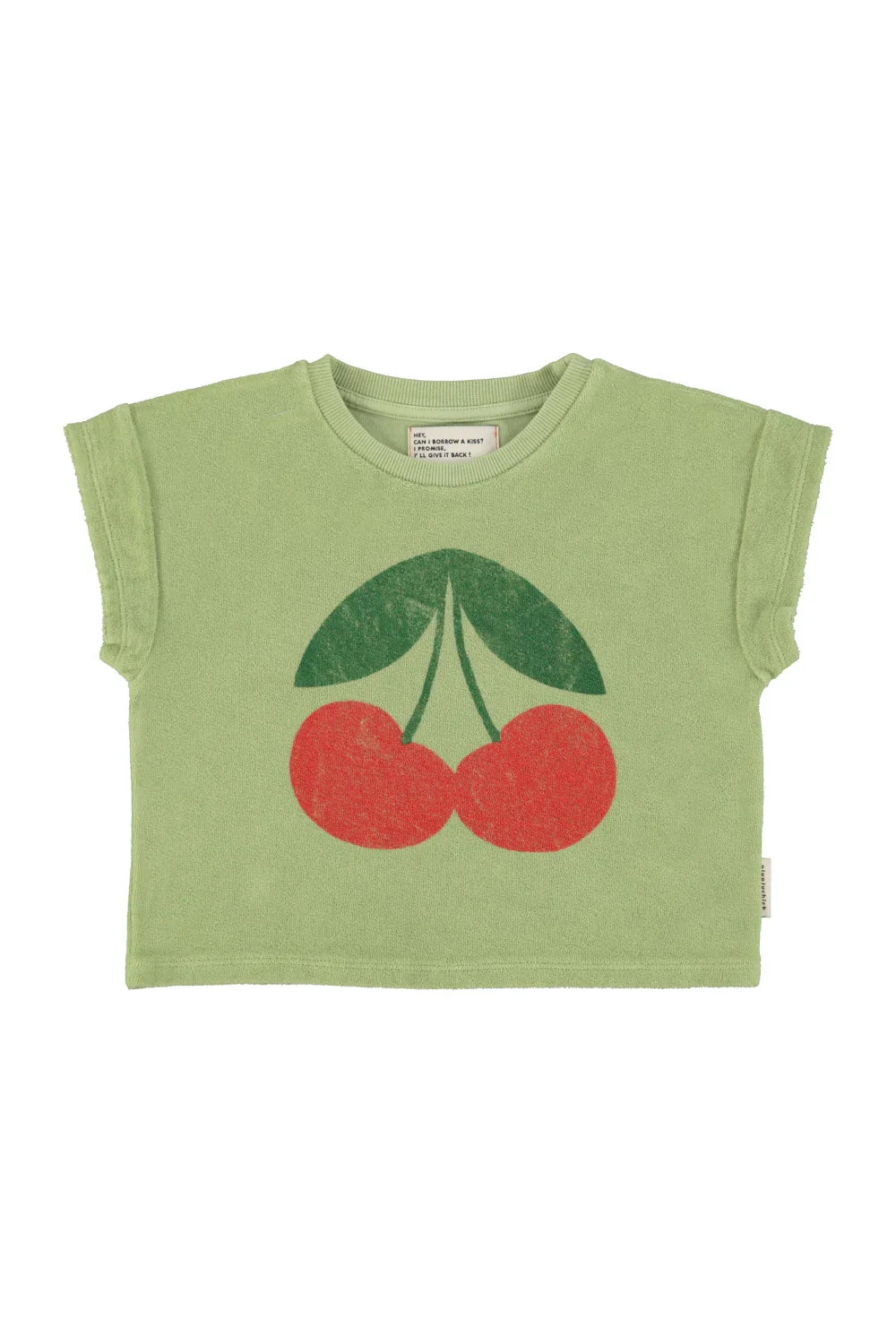 T-shirt Light Olive With Cherry Print - Piupiuchick