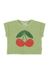 T-shirt Light Olive With Cherry Print - Piupiuchick