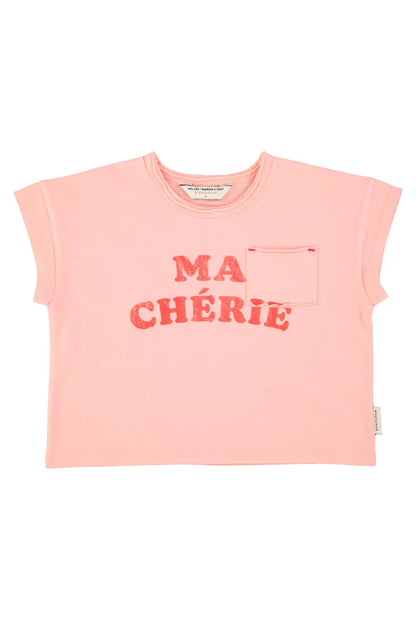 T-shirt Light Pink With Ma Chérie Print - Piupiuchick
