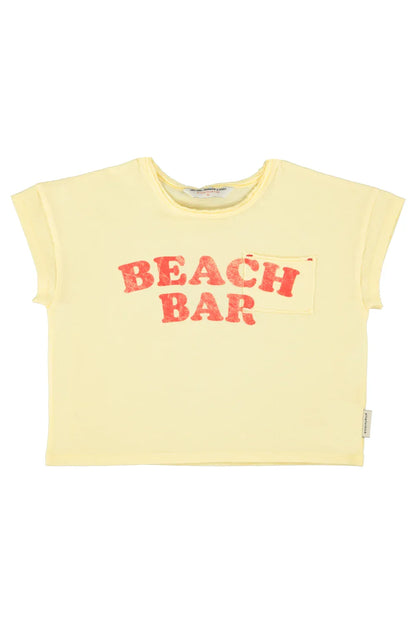 T-shirt Light Yellow With Beach Bar Print - Piupiuchick