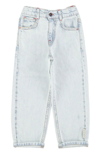 Unisex Trousers Washed Light Blue Denim - Piupiuchick