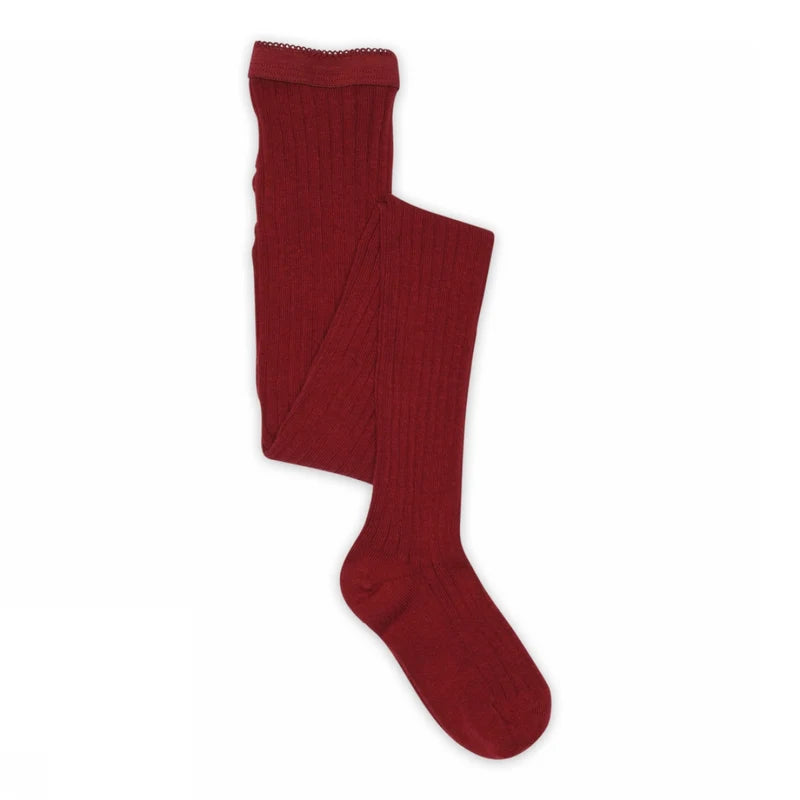 Cotton Rib Tights Karanda Red