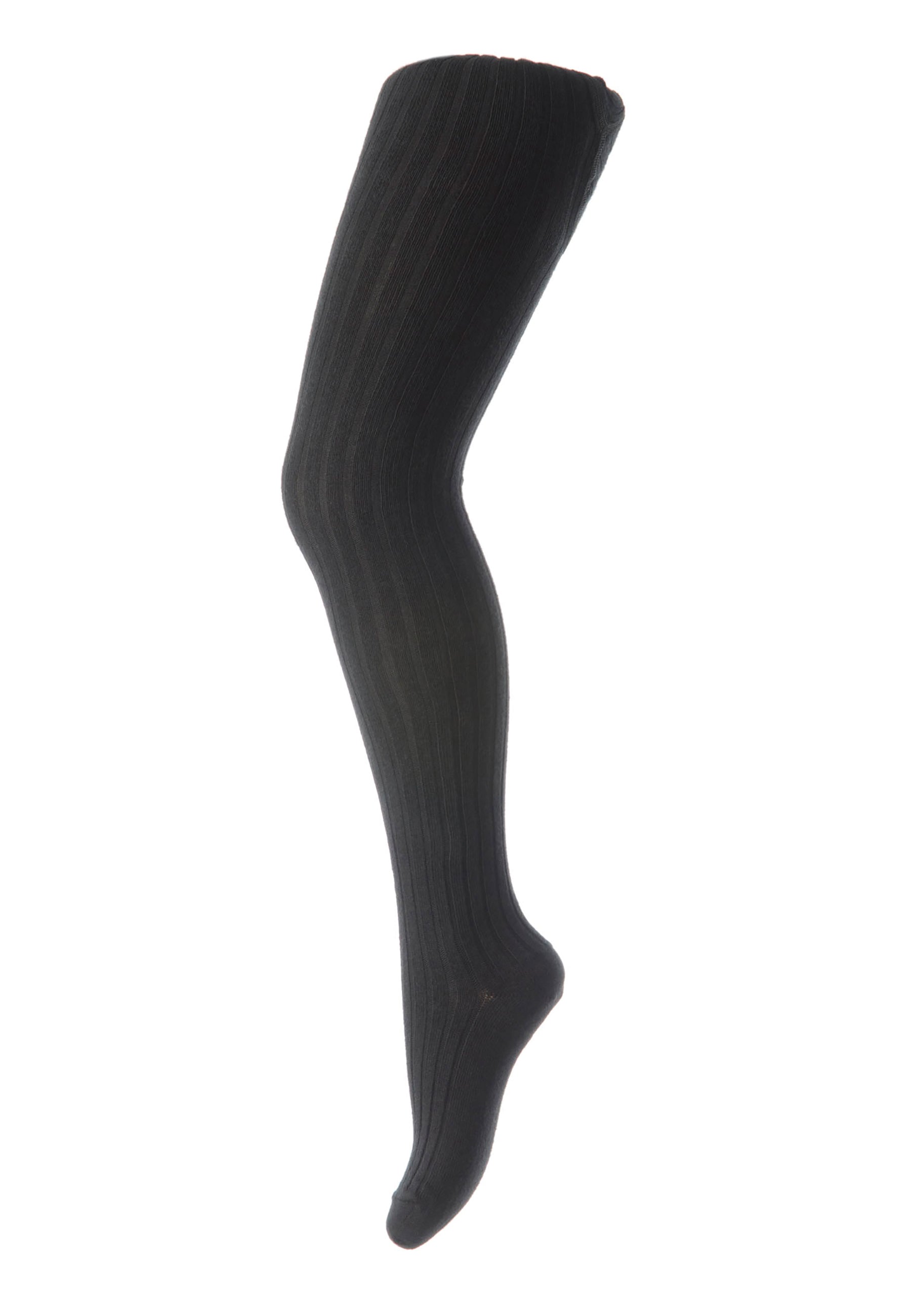 Cotton Rib Tights Black