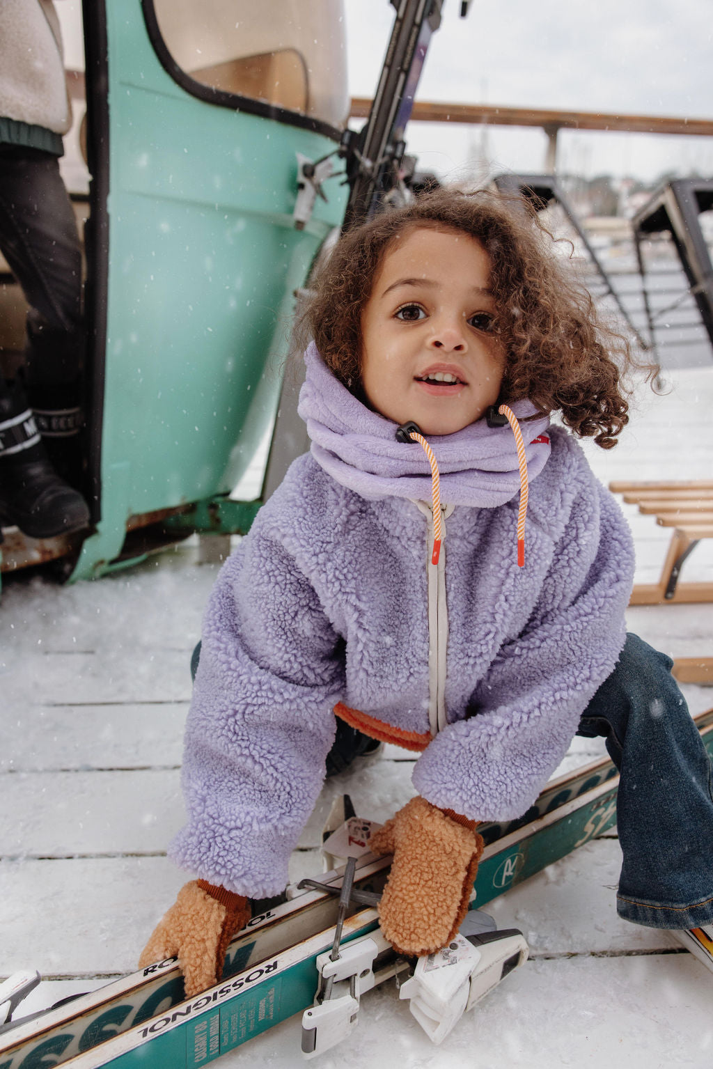 Fleece Combi Bivakmuts Sjaal Warmy Mauve