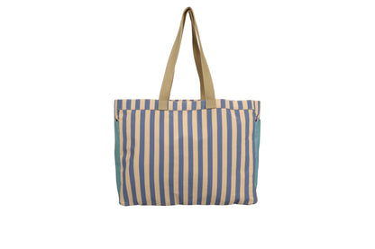 Shopper Wonders Stripes Blue Whale Sandy Yellow