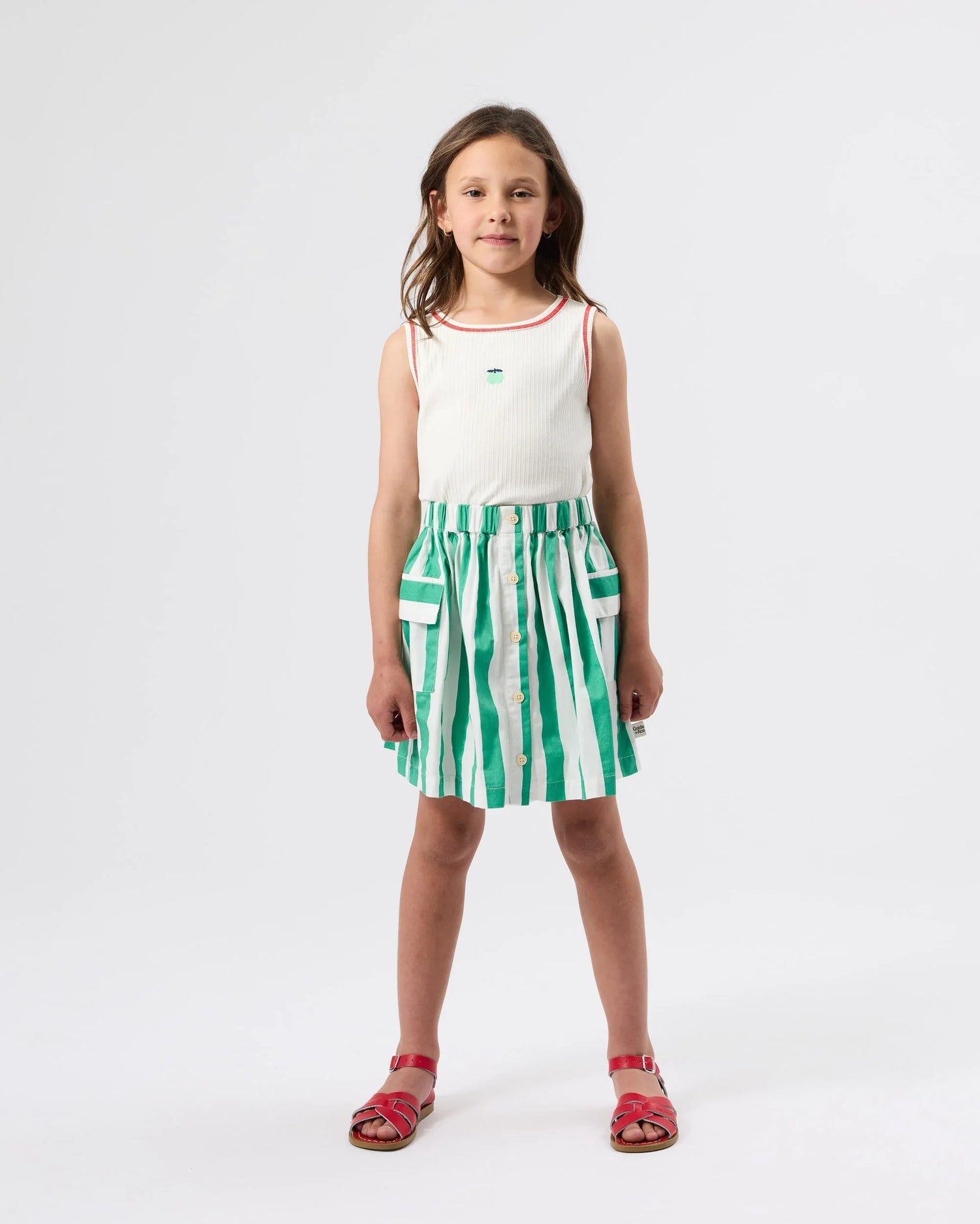 Rib Apple Tank Antique White - Goldie+Ace