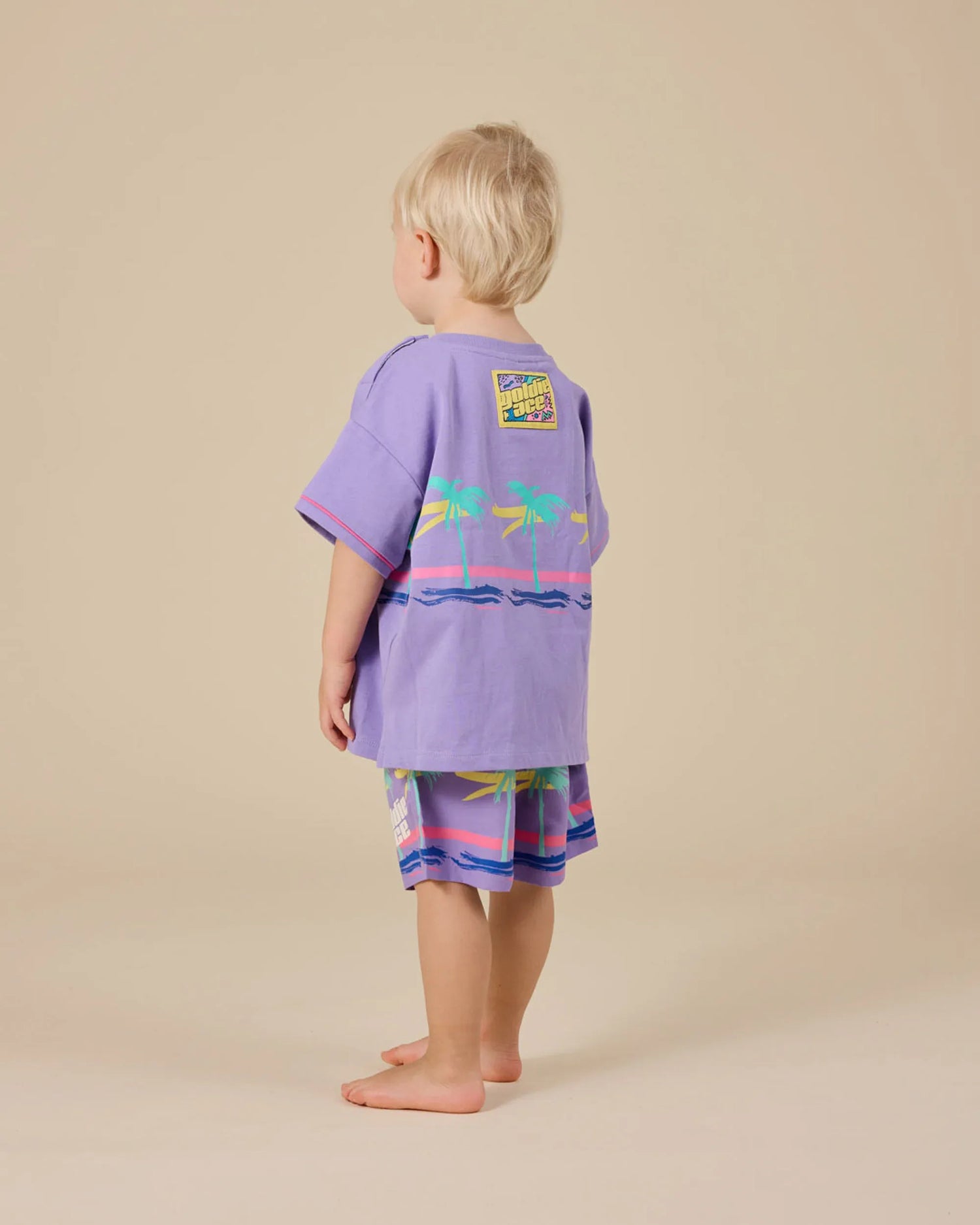 Oversized Palm Beach T-shirt Purple - Goldie+Ace