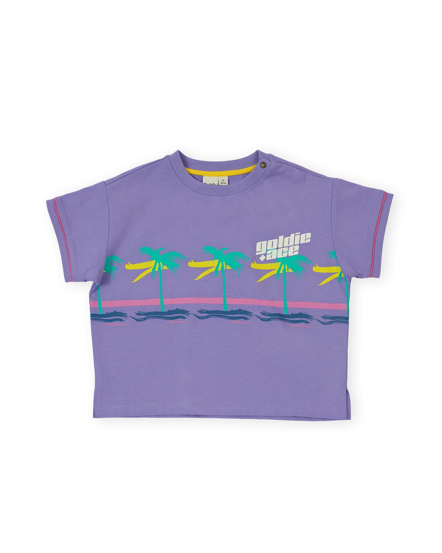Oversized Palm Beach T-shirt Purple - Goldie+Ace