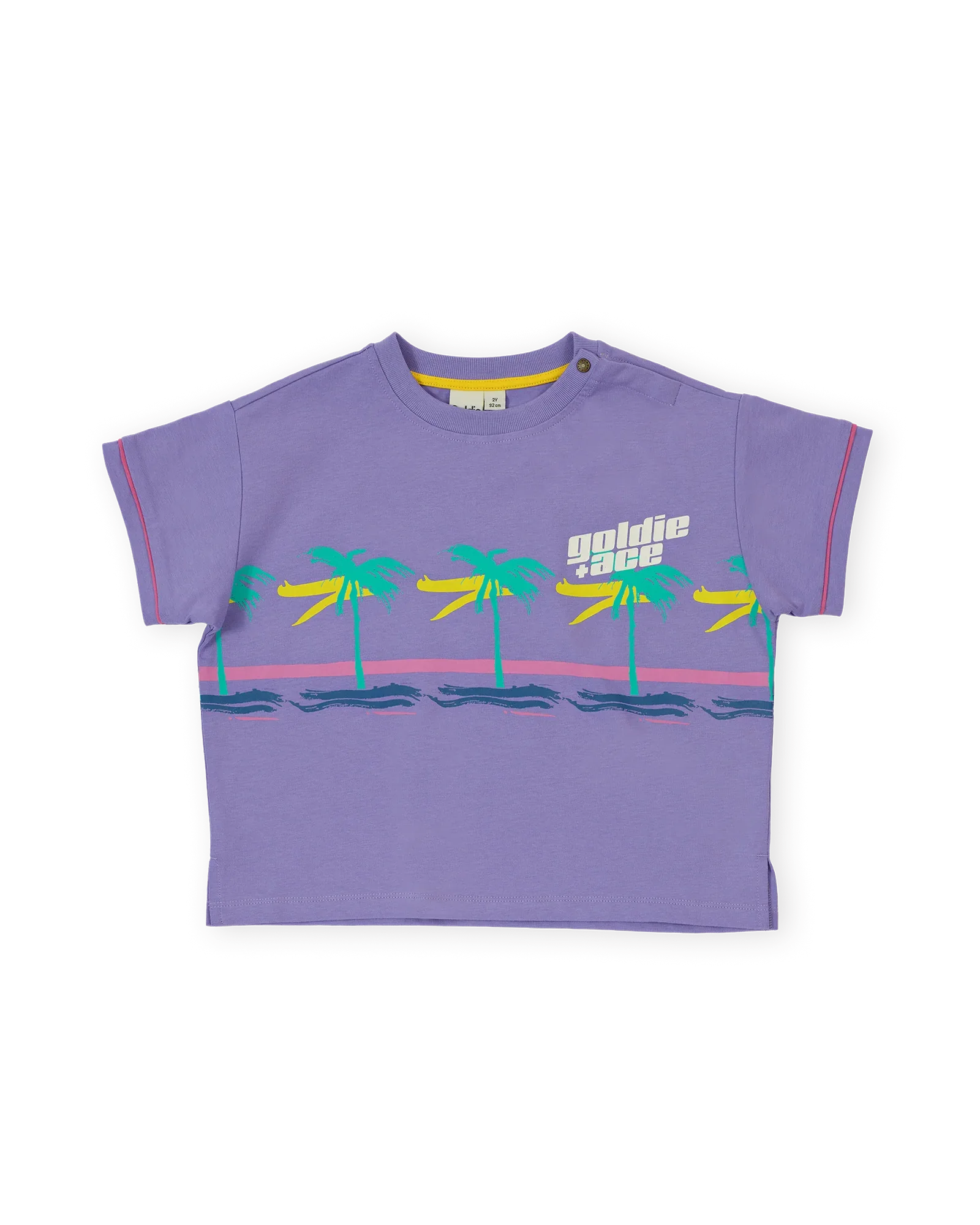 Oversized Palm Beach T-shirt Purple - Goldie+Ace